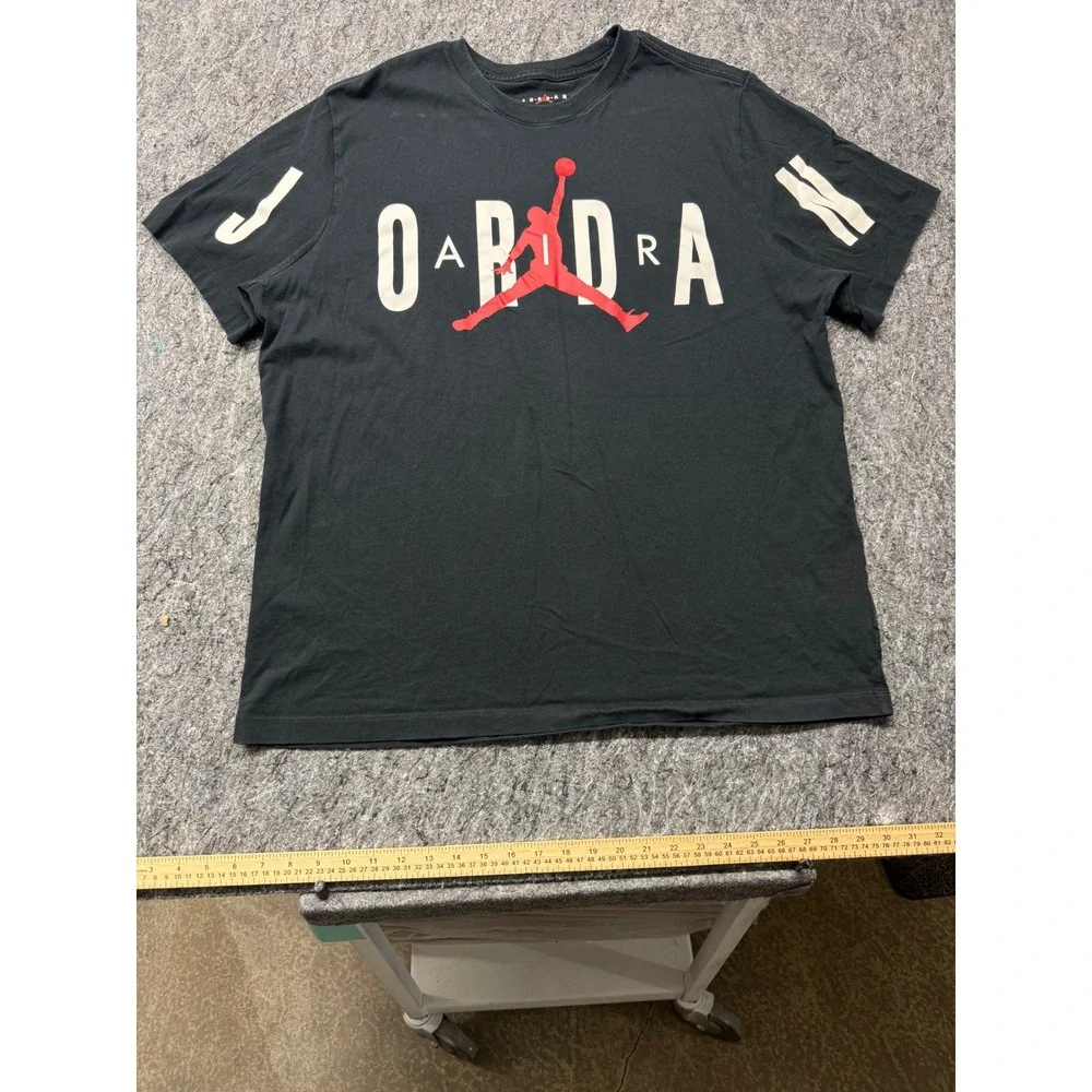 Jordan Jumpman Graphic T-Shirt Mens XXL Black Red White DH4179-010 Cotton Tee